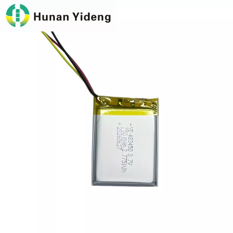 Batería Lipo recargable de polímero de litio pequeña de alta capacidad de 3,7 V 750 mAh 483447