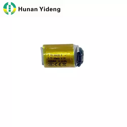 08120 3.7V 60mAh Li Polymer Cylindrical Battery